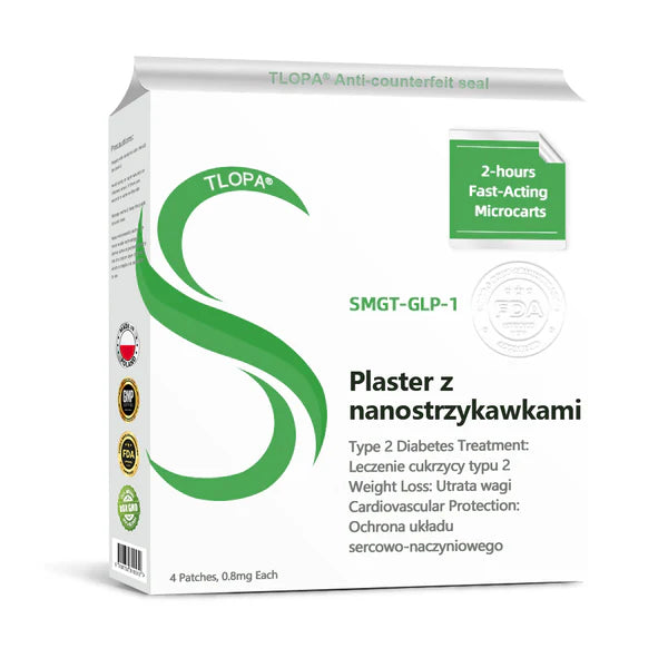 GLP-1 Adesivo Inteligente  |  Caixa com 4 adesivos de 0,6 mg para um mês de uso!
